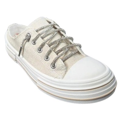 Женские кроссовки Very G Womens Aman Slip On Platform Sparkle Canvas Sneaker, Natural (9) — фото 3