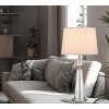Cal Lighting Almere 100W Glass Table lamp with Taper Drum hardback Fabric Shade. Priced and Sold as Pairs - 4 of 4