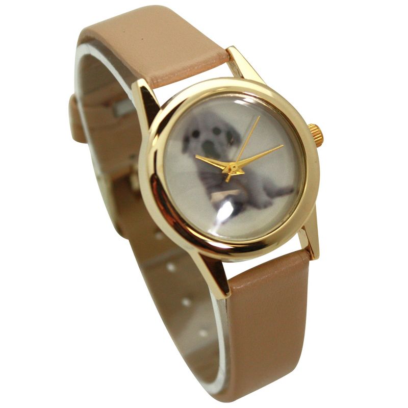 Olivia Pratt Cat and Dog Face Faux Leather Band Women Watch, 3 of 6