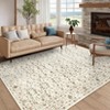 Washable Vintage Living Room Rugs, Soft Non Slip Distressed Floral Print Carpet, Bordered Stain Resistant Bedroom Rugs - 2 of 4