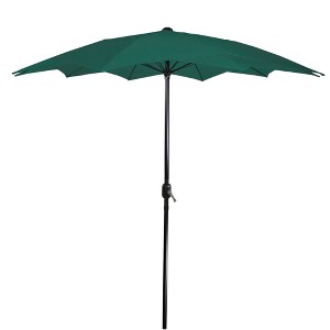 Northlight 8.5ft Outdoor Patio Lotus Umbrella with Hand Crank, Green - 1 of 4