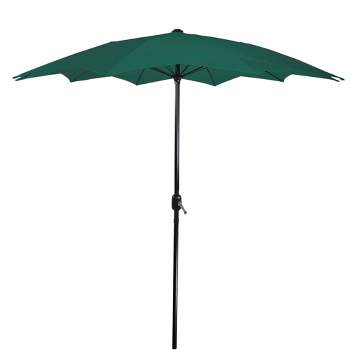Northlight 8.5ft Outdoor Patio Lotus Umbrella with Hand Crank, Green