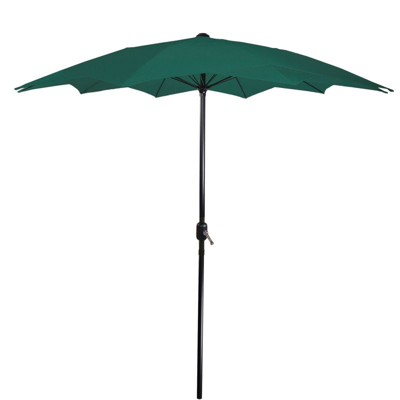 Northlight 8.5ft Outdoor Patio Lotus Umbrella with Hand Crank, Green, 1 of 7