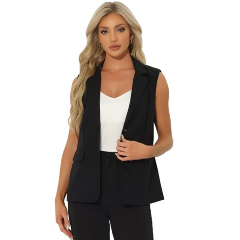 Unique Bargains Women's Linen Vest Sleeveless Button Down V Neck Formal  Business Waistcoat XL Beige