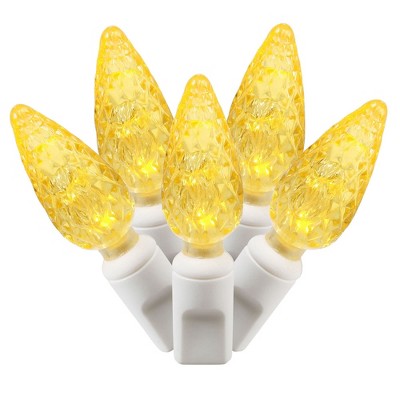 Vickerman Single Mold C6 LED Christmas Light Set 25' White Wire