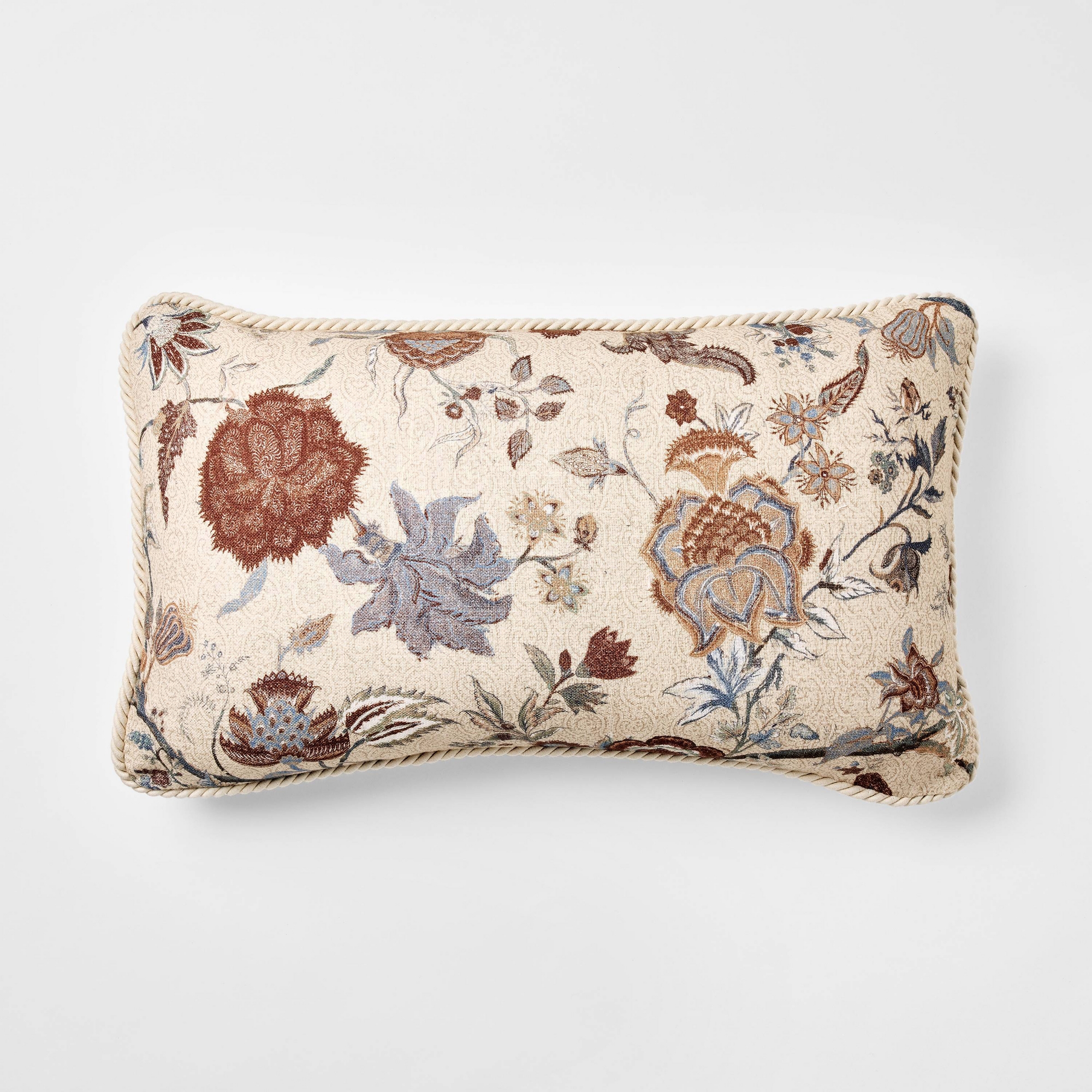 Lumbar Ground Floral Throw Pillow Cream - Threshold™ designed with Studio McGee