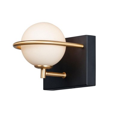 Maxim Lighting Revolve 1 - Light Vanity in  Black/Gold
