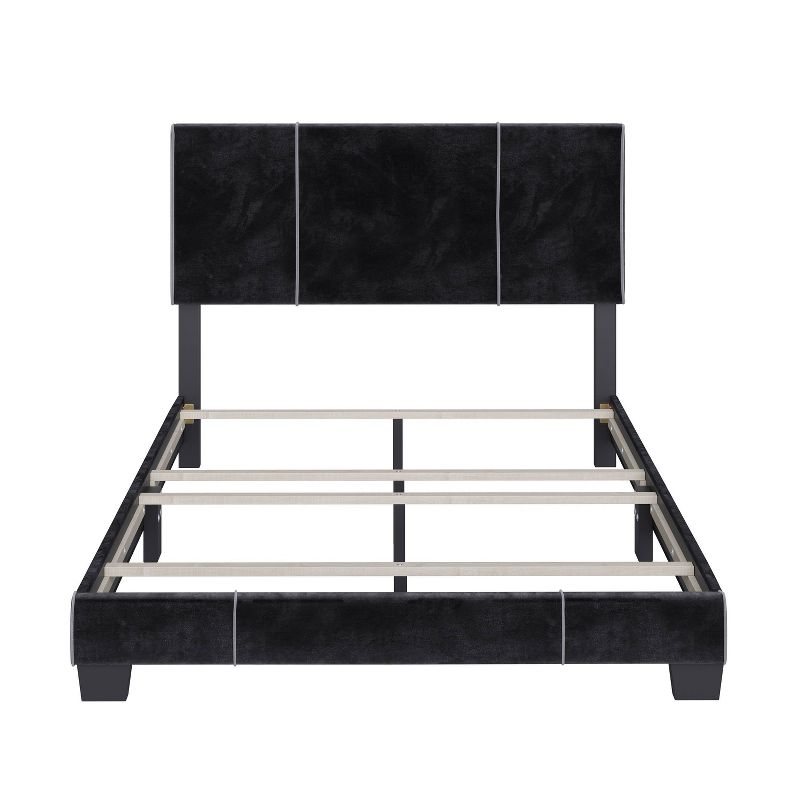 Queen Lucena Velvet Upholstered Bed Frame Black - Boyd Sleep Eco Dream, 2 of 9