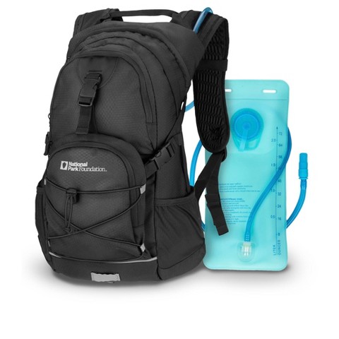 National Park Foundation 2L Hydration Water Backpack forHiking, Running, Climbing, or Cycling (Black)