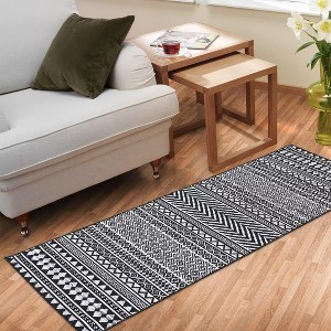Coucheta Modern Geometric Area Rug Machine Washable Non-Slip Low Pile Carpet for Living Room Bedroom,  Multi-Color & Size - 1 of 4