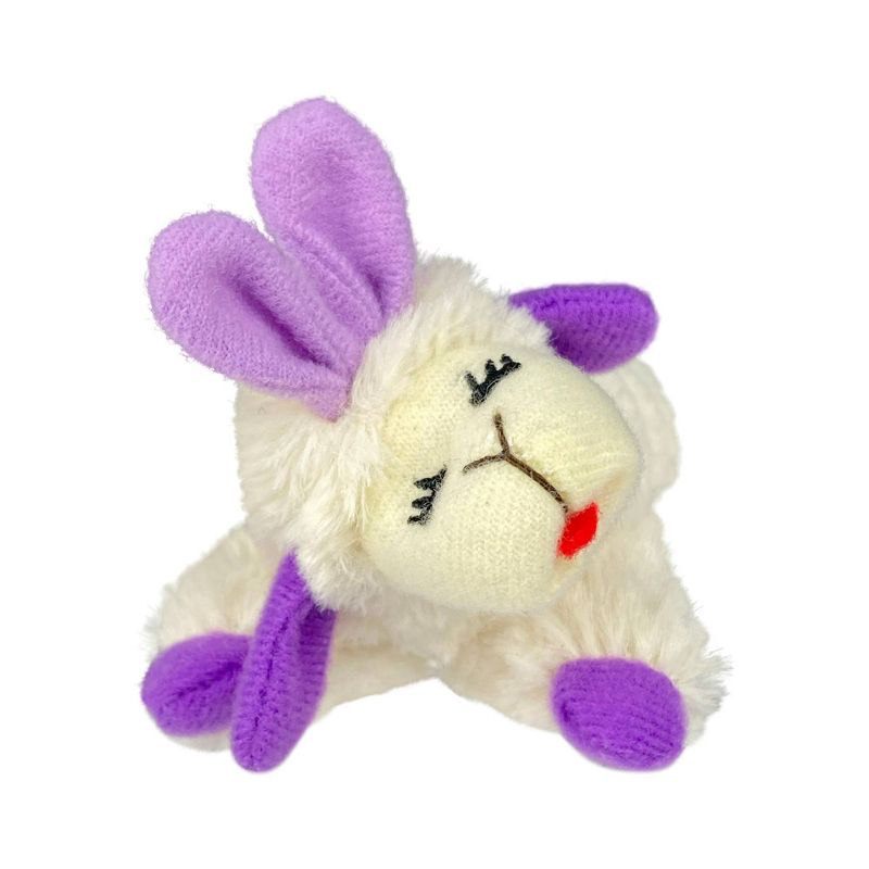 Multipet Easter Lamb Chop with Purple Bunny Ears and Paws Cat Toy, 1 of 5