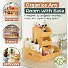 3 Pack Bamboo Potato,Onion Storage Bins -Ventilated Stackable Organizer Baskets with Handles, Multipurpose for Fruit/Vegetable/Pantry/Kitchen Counter - 3 of 4