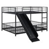 Whisen Stylish Design Metal Bunk Bed with Slide and Guardrails - 3 of 4