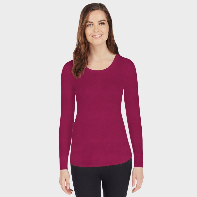 Warm Essentials by Cuddl Duds Women's Smooth Stretch Thermal Scoop Neck Top, 1 of 3