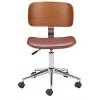 Office Chair 30.1–34.8"H Brown – Faux Leather Upholstery with Chrome Steel Frame, Modern Adjustable Swivel Seating by Zuo Modern - 4 of 4