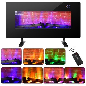 Gymax  42" Electric Fireplace with Wall-Mount and Freestanding Options 1500W Heater Remote Included - 1 of 4