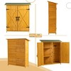 Outdoor Storage Shed with Lockable Door, Wooden Tool Storage Shed with Detachable Shelves and Pitch Roof, Natural - 3 of 4