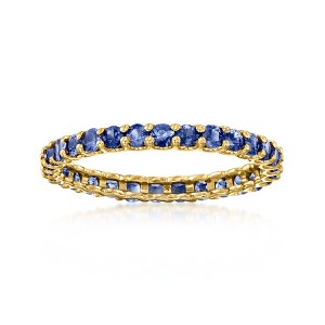 Ross-Simons 1.20 ct. t.w. Sapphire Eternity Band in 14kt Yellow Gold - 1 of 4