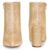 Perphy Women's Glitter Sparkly Pointed Toe Zipper Chunky Heels Ankle Boots - 3 of 4