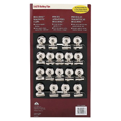 X-ACTO 1-1/4" Nickel-Plated Bulldog Magnetic Clips - (18 Per Box)