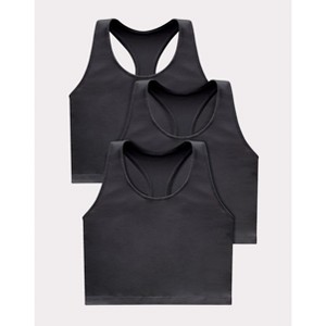 Hanes Originals Women's Racerback Crop Tank Top with Built-In Bra, 3-Pack - 1 of 1