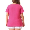Agnes Orinda Women's Plus Size V Neck Eyelet Short Sleeve Casual Trendy Blouses - 4 of 4