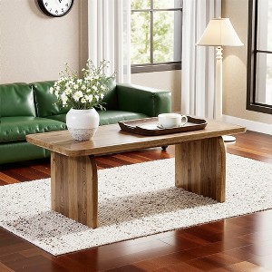 MAYEERTY 47" Coffee Table, Farmhouse Center Table Low Cocktail Tea Table - 1 of 4