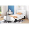 Vynxaria Twin Size Car-Shaped Platform Bed with Wheels - Stylish & Safe Design - 3 of 4