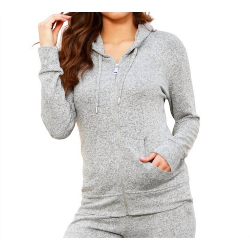French Kyss - Button Ribbed Hoodie with Pocket main image 1