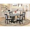 HomeStock 5-Piece Natural Oak Finish Solid Wood Top Dining table with 4 Chairs - 2 of 4