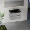 Whisen Minimalist Floating Wall-Mounted Bathroom Vanity with Integrated Quartz Sand Sink and  Storage Drawers - Grey - 3 of 4