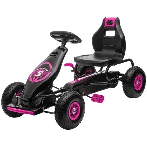 Ergonomic Pedal Go Kart Kids Ride-on Toy with Tough, Wear-Resistant Tread for Boys & Girls, Ages 5-12 - 1 of 4
