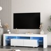 63" High Gloss TV Stand with LED Lights for TVs up to 65", Modern Media Console with Storage Cabinets, Adjustable LED Colors for Living Room - 2 of 4