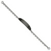 Black Bow Jewelry Ladies Stainless Steel Cable Link & Black Plated I.D. Bracelet, 8 Inch - 2 of 4