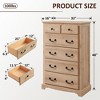 Vintage 6 Drawers Dresser, 48" Tall Wood Rustic Chset of Drawers for Bedroom, Living Room,Hallway - 4 of 4