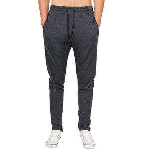 Mens Casual Tapered Pants Zipper Pockets Joggers Sweatpants - 1 of 2