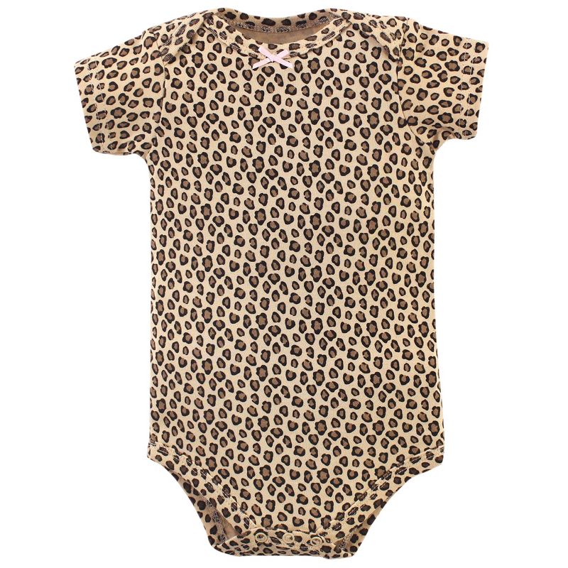 Hudson Baby Infant Girl Cotton Bodysuits, Modern Pink Safari, 4 of 10