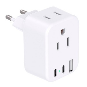 Itopfox European Travel Plug Adapter with 2 Outlets & 3 USB Ports (2 USB C), US to Europe Power Adapter for Italy Spain France Germany - 1 of 4