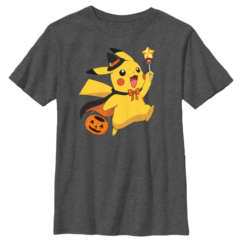 Boy's Pokemon Halloween Pikachu Wizard Costume T-Shirt, 1 of 6