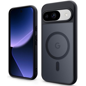 BONGEEK Magnetic for Google Pixel 9 Case & Pixel 9 Pro Case (Compatible with MagSafe) Slim Translucent Matte Shockproof Phone Cover,Black - 1 of 4