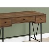 Monarch Specialties Computer Desk Home Office Laptop Storage Drawers 48InchL Work Metal Laminate Walnut Black Transitional - 3 of 4