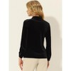 INSPIRE CHIC Women's Pocket Front Velvet Long Sleeve Casual Button Down Shirt - 4 of 4