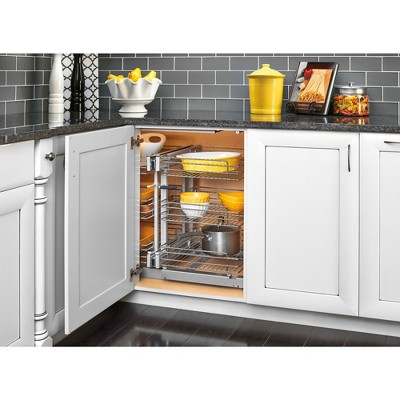 Rev-A-Shelf 3 Tier Pullout Shelf Organizer for Blind Corner Kitchen/Bathroom Cabinets with Soft-Close, 48" Adjustable Shelves, Chrome, 5PSP3-18SC-CR — фото 2