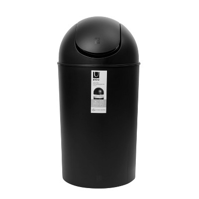 Black 10 Gallon Plastic Swing Top Kitchen Trash Can
