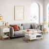 Homhougo Nightstand, End Table with Storage Drawer and 3-Tier Storage & Tempered Glass Top, Bedside Furniture with Steel Frame, Easy Assembly - 4 of 4