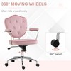 Kumasinova Home Office Chair with Padded Armrests,Computer Desk Chair with Button Tufted Velvet,Swivel Vanity Chair for Living Room,Bedroom - 3 of 4
