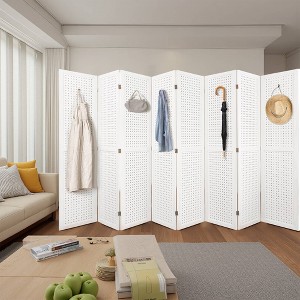 MAYEERTY Room Divider, 5.6Ft Wooden Freestanding Privacy Screen - 1 of 4