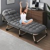 Upholstered Adjustable Daybed with Pillows, Durable Metal Frame for Guest Room, Compact Foldable Sofa Sleeper - 2 of 4