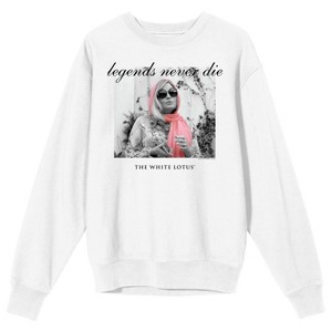 White Lotus Tanya McQuoid Color Pop Screenshot Legends Never Die Crew Neck Long Sleeve White Adult Sweatshirt - 1 of 3