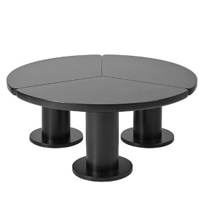 GlasFlength Coffee Tables, Modern Coffee Table, Multi-Functional Design, Perfect for Family Rooms, Black, 39.4"*39.4"*15.7" - 1 of 4